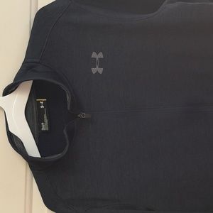 Navy under Armour men's zip up jacket running performance